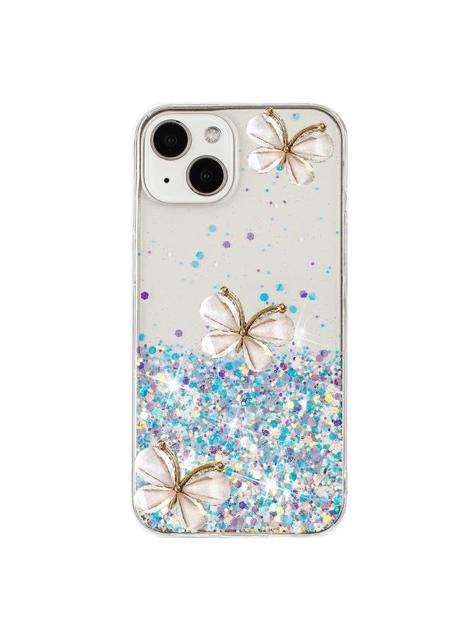 S-TOP Case For iPhone 13 Luminous Starry Sky Glitter Butterfly TPU Phone Case - Image 3