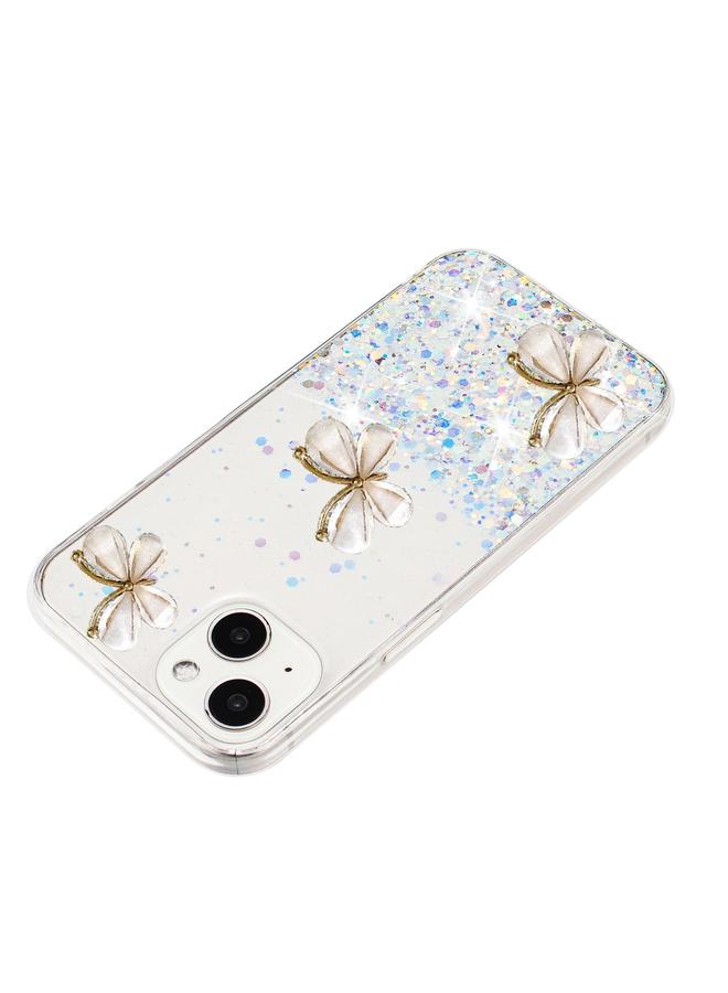 S-TOP Case For iPhone 13 Luminous Starry Sky Glitter Butterfly TPU Phone Case - Image 4