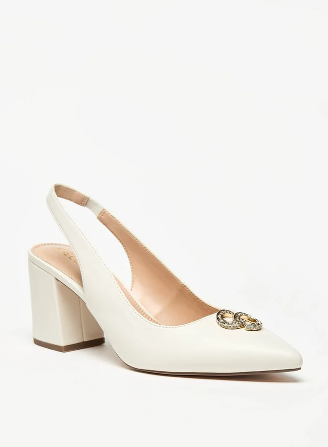 Celeste Women's Solid Slingback Shoes with Block Heels