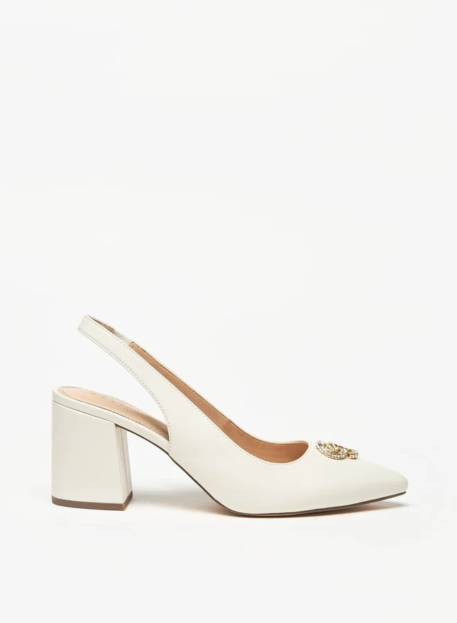Celeste Women's Solid Slingback Shoes with Block Heels