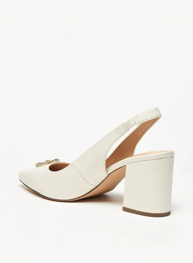Celeste Women's Solid Slingback Shoes with Block Heels