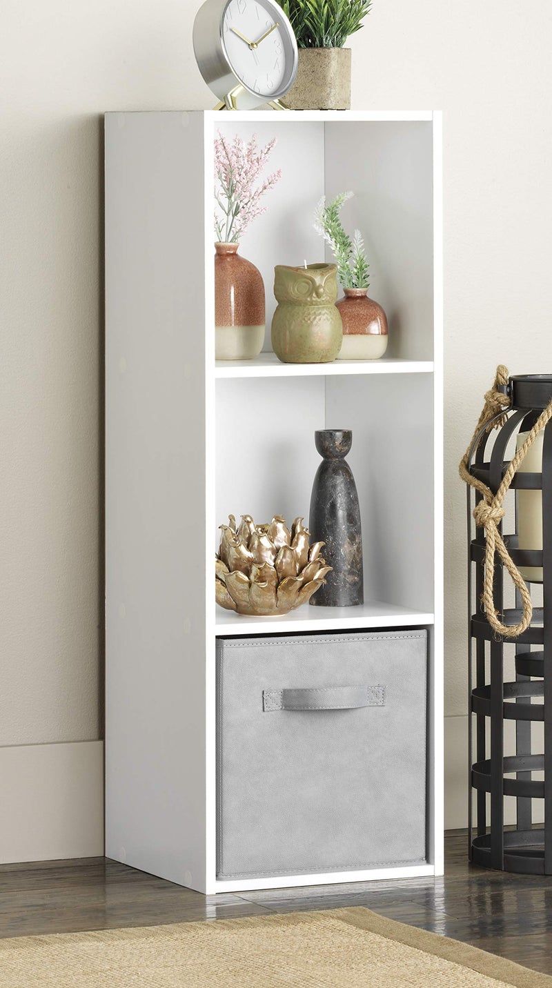 3 Cube Organizer, Versatile Storage Bookcase and Shelf Unit in White, Stackable and Modular Design for Closet, Office, or Living Room, Modern and Simple Organizer - Image 1