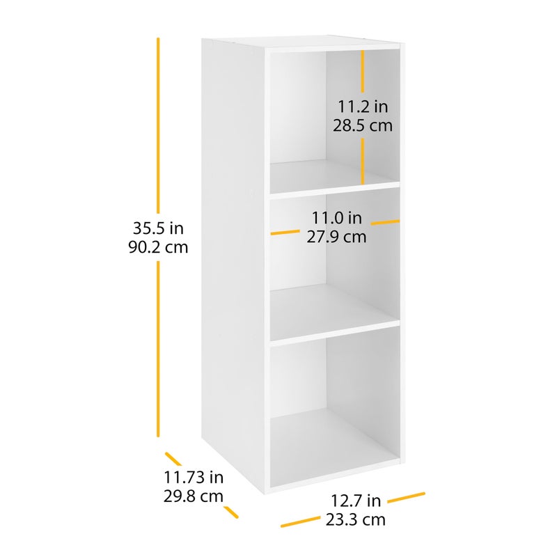 3 Cube Organizer, Versatile Storage Bookcase and Shelf Unit in White, Stackable and Modular Design for Closet, Office, or Living Room, Modern and Simple Organizer - Image 2