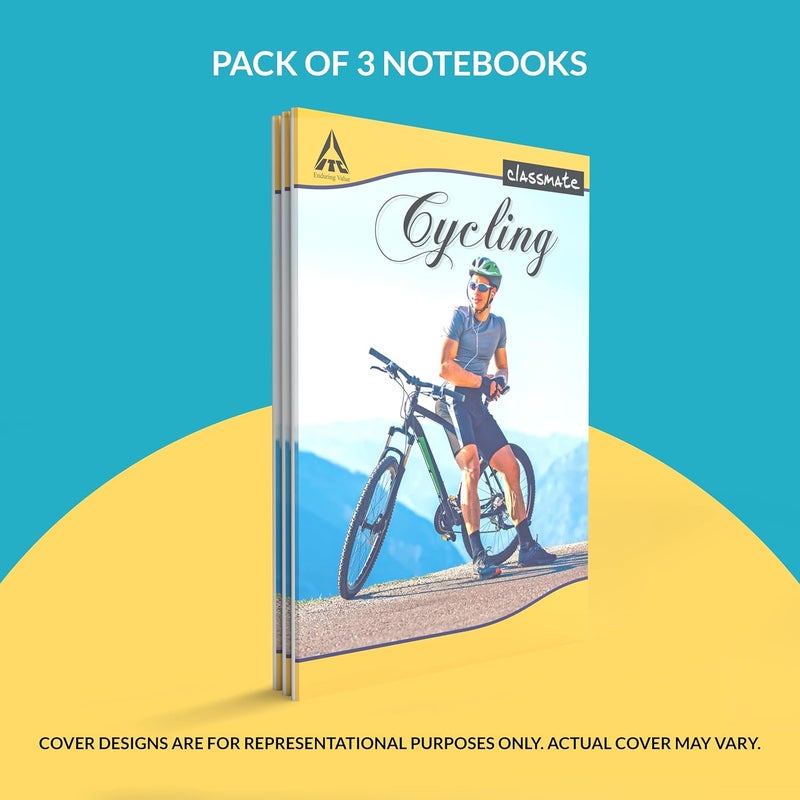 classmate Long Book - Single Line, 140 Pages, 297 mm x 210 mm - Pack Of 3 - Image 3