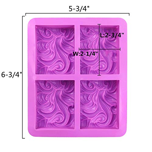 DD-life 2PCS Sea Wave Silicone Soap Molds, 4-Cavity Rectangular Wave Silicone Molds for Homemade Soaps Chocolate Jelly Pudding Mousse Cake Making - Image 2