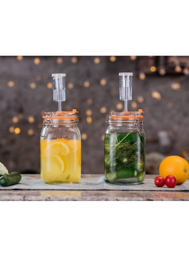 JILLMO Jillmo Fermentation Kit, 1.5 Liter Fermentation Jar with Fermenting Weights and Airlocks, 2 Pack  - Image 5