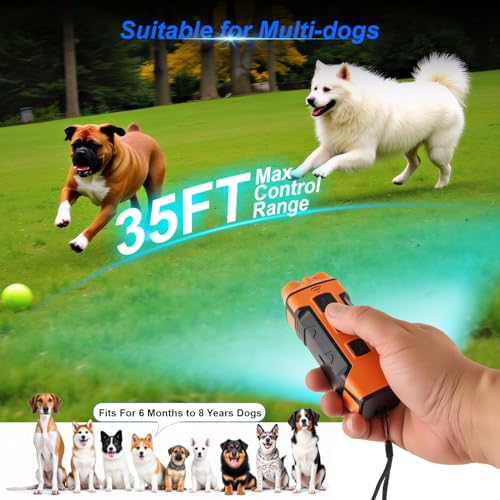 Vogholic Dog Bark Deterrent Devices Anti Barking Device for Dogs 5in1 Solution for Dog Behavior Problems Safe Portable Flashlight & Beep for Small, Medium & Large Dogs Orange - Image 3