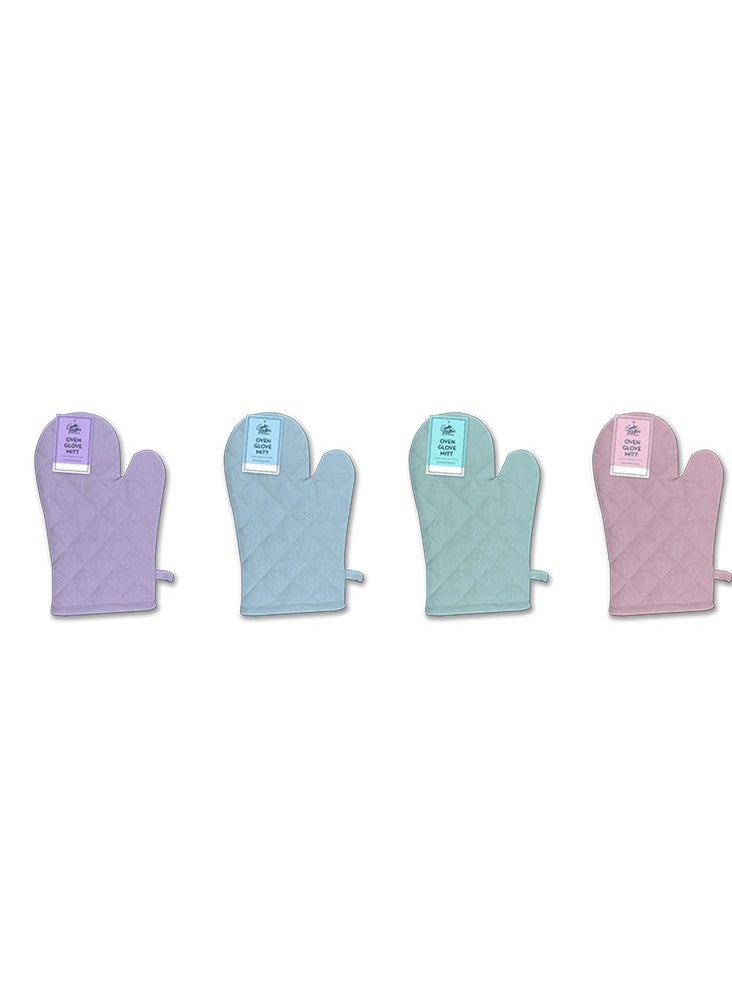 Cooke & Miller Pastel Oven Glove Mitt: Heat Resistant, Soft Grip, Non-Slip, Cotton Lining, Machine Washable, Stylish, Comfortable, Durable.  - Image 1
