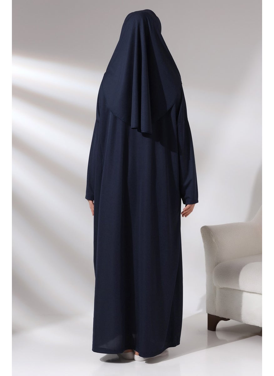 İhvan - ثوب صلاة نسائي من قطعة واحدة عملي باللون الأزرق الداكن مع حقيبة من İhvan - Image 1