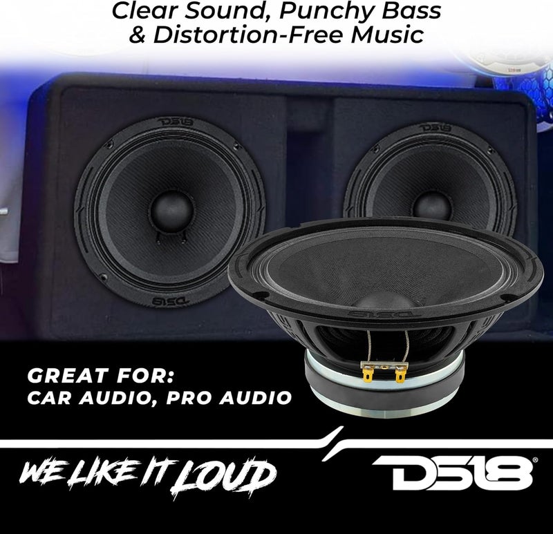 DS18 8PRO300MB-4 PRO 8" Mid-Bass Loudspeaker - 300 Watts Max Power, 150 Watts RMS, 4-Ohm - Image 3