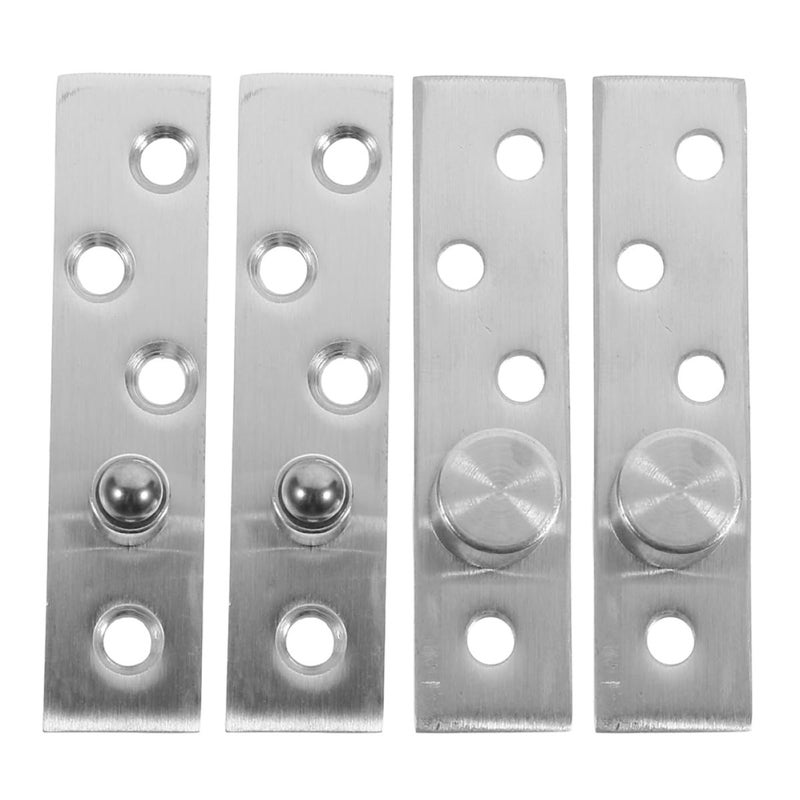 2 Pairs Brushed Nickel Medium Offset Concealed Pivot Door Hinges For Wood Door Home Installation - Image 2