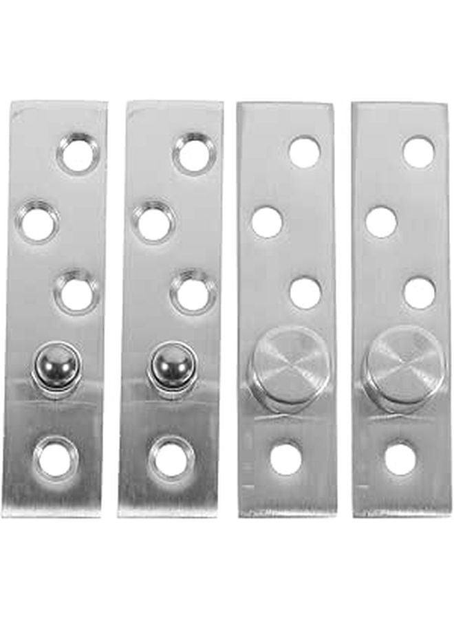 2 Pairs Brushed Nickel Medium Offset Concealed Pivot Door Hinges For Wood Door Home Installation - Image 1
