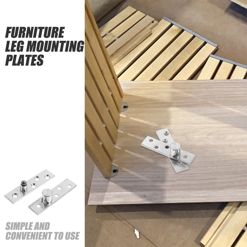 2 Pairs Brushed Nickel Medium Offset Concealed Pivot Door Hinges For Wood Door Home Installation - Image 5