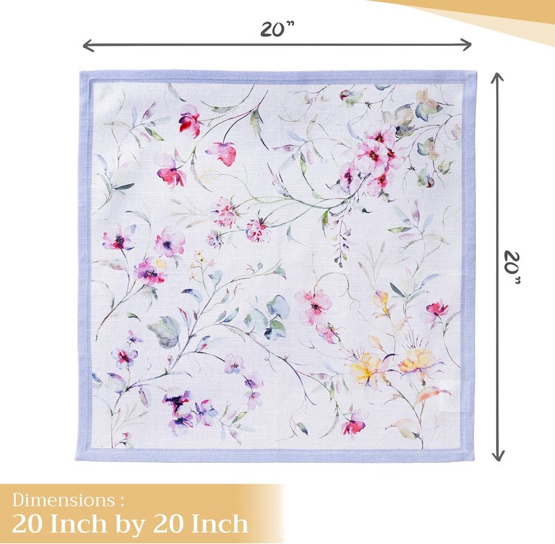 Maison d' Hermine Maison d Hermine Cloth Napkins Set of 4 100 Cotton Everyday Reusable Square Napkins Cloth Washable Dinner Party Wedding Restaurant SpringSummer Summer Floral 20 x 20 - Image 4