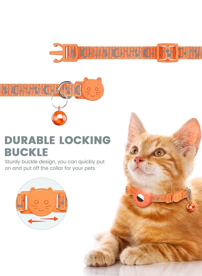 SUNDAREE طوق قطط عاكس مزود بإبزيم أمان وحامل AirTag مقاوم للماء - عرض 3/8 بوصة، متوافق مع Apple AirTag - Image 4