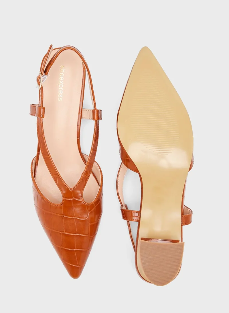 shoexpress Sling Low Heel Pumps