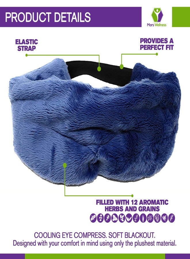 MARS WELLNESS Cooling Eye Compress - Soft Blackout All Natural Aromatherapy for Tension Relaxation, Stress and Pain Relief - Wearable Tension Migraine & Headache Relief - Long Lasting Cooling Therapy - Image 2
