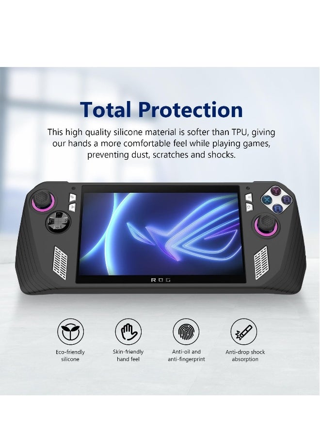 Generic - Silicone FlexiSkin Case for ASUS ROG Ally Z1 Extreme - Soft Low Profile 360° Protection in Jet Black - Image 1