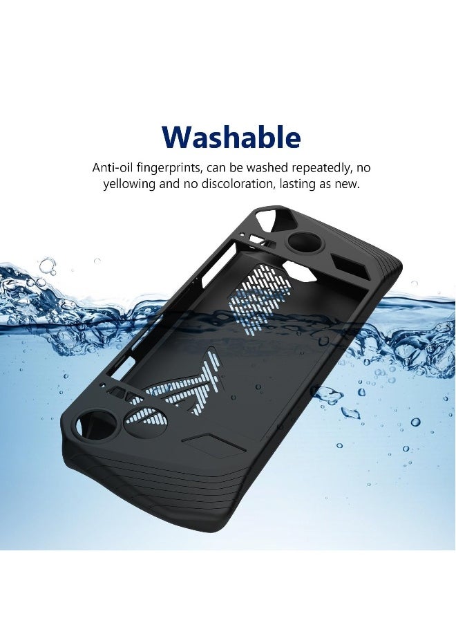 Generic - Silicone FlexiSkin Case for ASUS ROG Ally Z1 Extreme - Soft Low Profile 360° Protection in Jet Black - Image 1