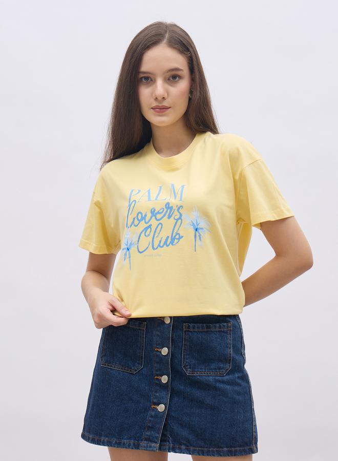 Styli Yellow Palm Club Graphic Regular Fit T-Shirt - Image 2