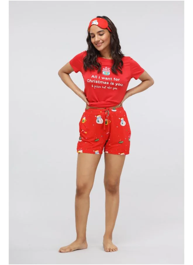 NeceSera Christmas Cheer Modal Shorts Set