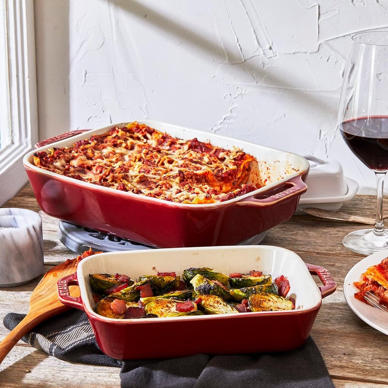 STAUB Ceramic Rectangular Baking Dish Set, 2 pc, Red - Image 5