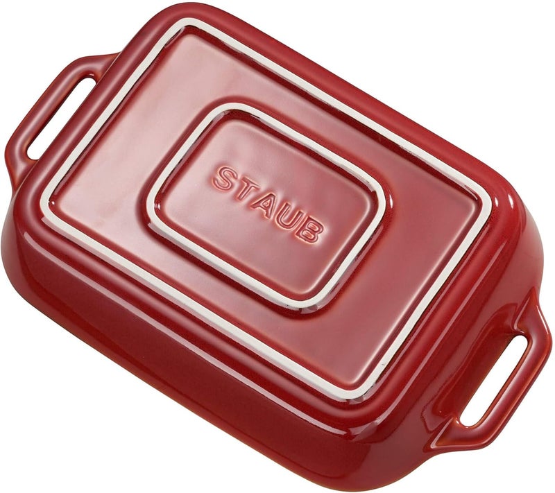 STAUB Ceramic Rectangular Baking Dish Set, 2 pc, Red - Image 3