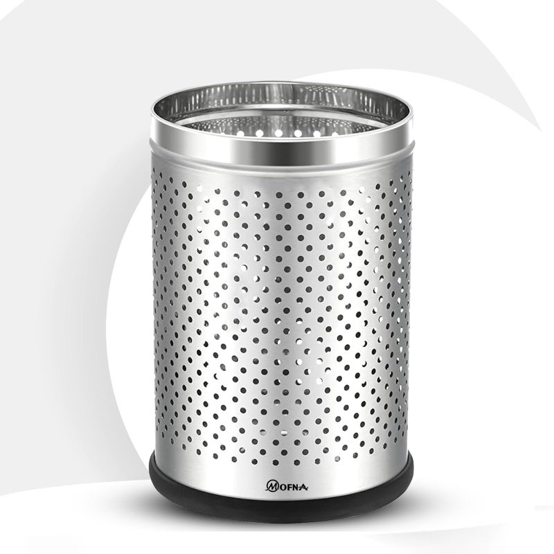 mofna Industries Stainless Steel Perforated Dustbin 7''x10''- 5 Litre For office and home bathroom - Image 1