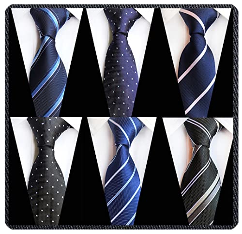 Adulove Men's Necktie Classic Silk Tie Woven Jacquard Neck Ties 6 PCS - Image 1