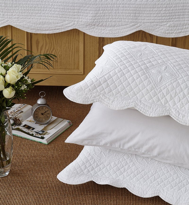 Calla Angel Sage Garden Luxury Pure Cotton Quilted Pillow Sham, Standard, 20x26, White - Image 5