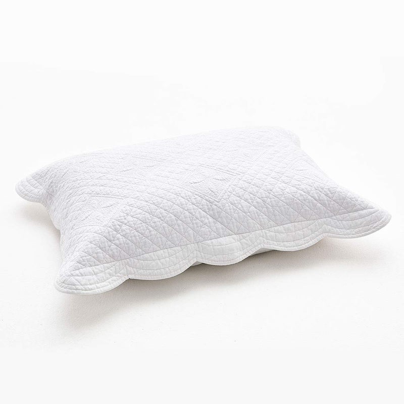 Calla Angel Sage Garden Luxury Pure Cotton Quilted Pillow Sham, Standard, 20x26, White - Image 2
