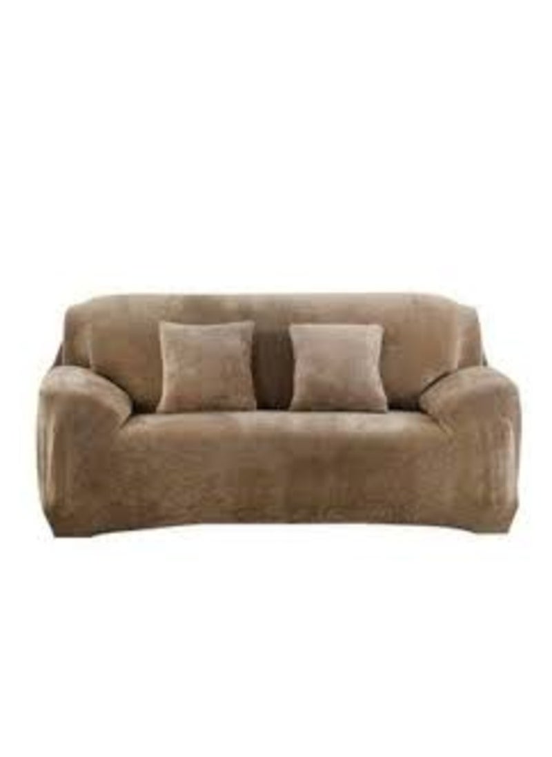 Generic - Lycra velor sofa cover set - jumbo size - 4 pieces-Café - Image 1