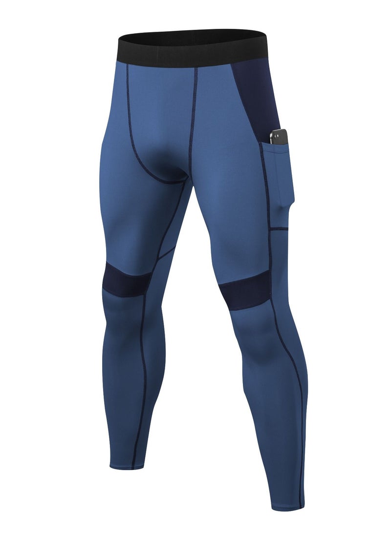 Loquat Men Quick Dry Breathable Elastic Running Trousers Blue  - Image 1