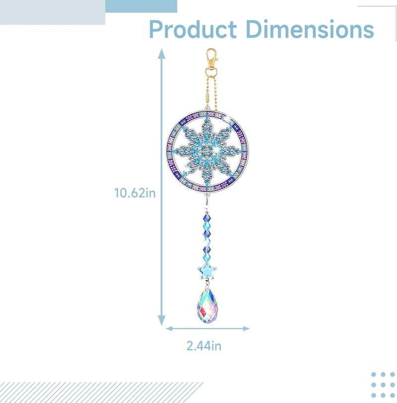 10 Pcs Crystal Rhinestone Art Kits, Snowflake Window Pendant Ornament, Acrylic Craft Set, 10.6 X 2.4 in - Image 5