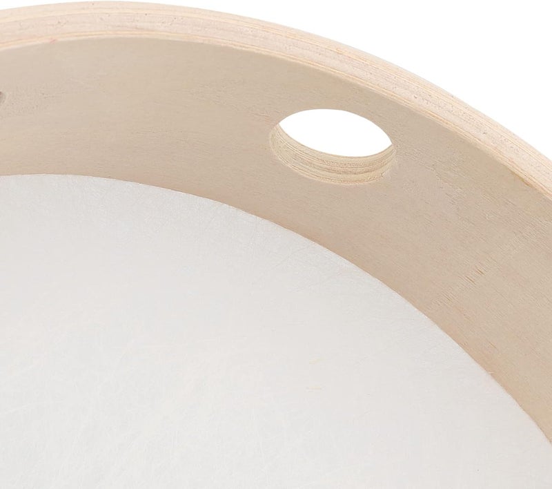 MANCHAP 3 Sizes Wooden Tambourine, Handheld Tambourine, Wooden Hand Drum with Jingle Bells, Percussion Musical Instrument for Rhythm Learning, Performance, 6 Inch, 8 Inch, 10 Inch - Image 3