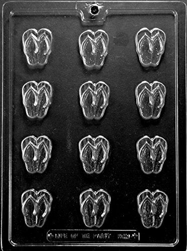 Grandmama's Goodies Grandmamas Goodies M221 Flip Flop Beach Tropical Chocolate Candy Mold with Exclusive Molding Instructions 