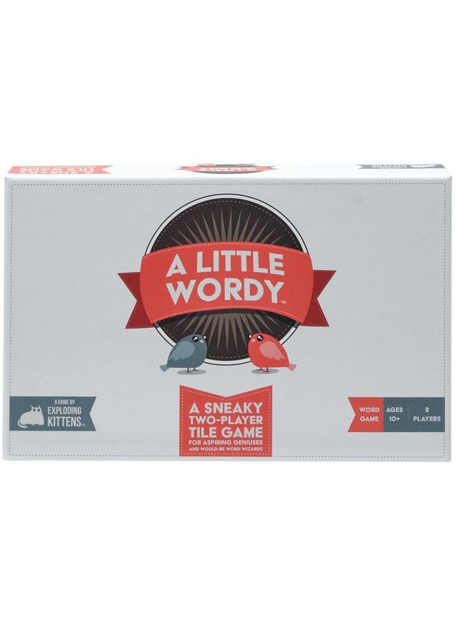 Exploding Kittens LLC A Little Wordy by Exploding Kittens - 2 Players - Ages 10+ - 15 Minutes to Play - Letter Tile Word Game - Couples Game, Date Night Game, Adult and Teen Board Game  - Image 1