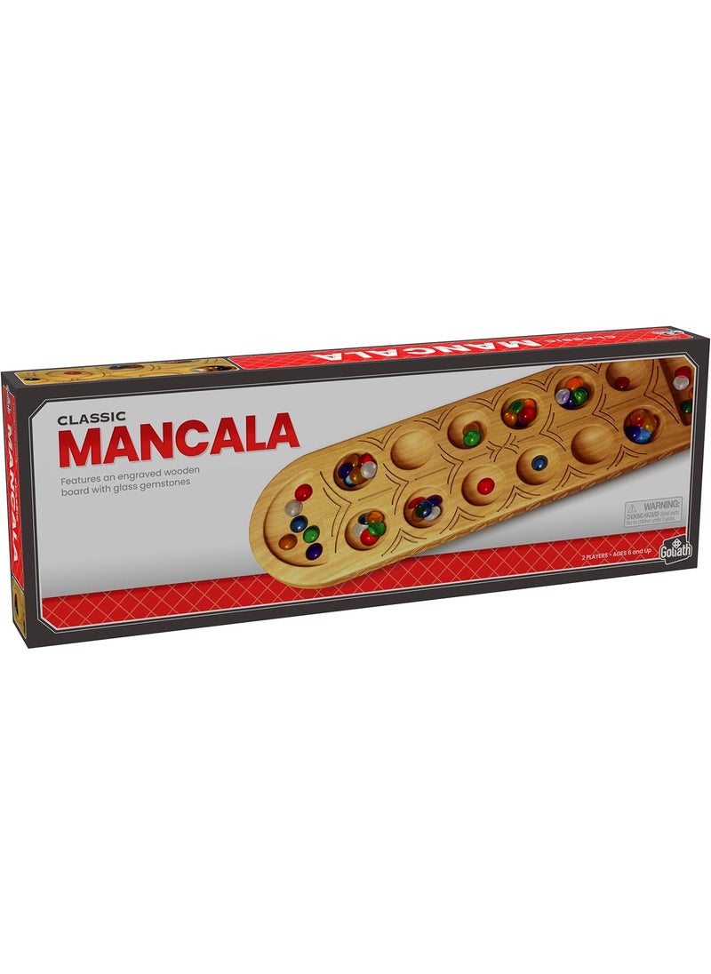 Pressman Classic Mancala Game  Features A FullSized Solid Wooden Board with Exquisite Detail Stones by Pressman For 2 Players  - Image 4