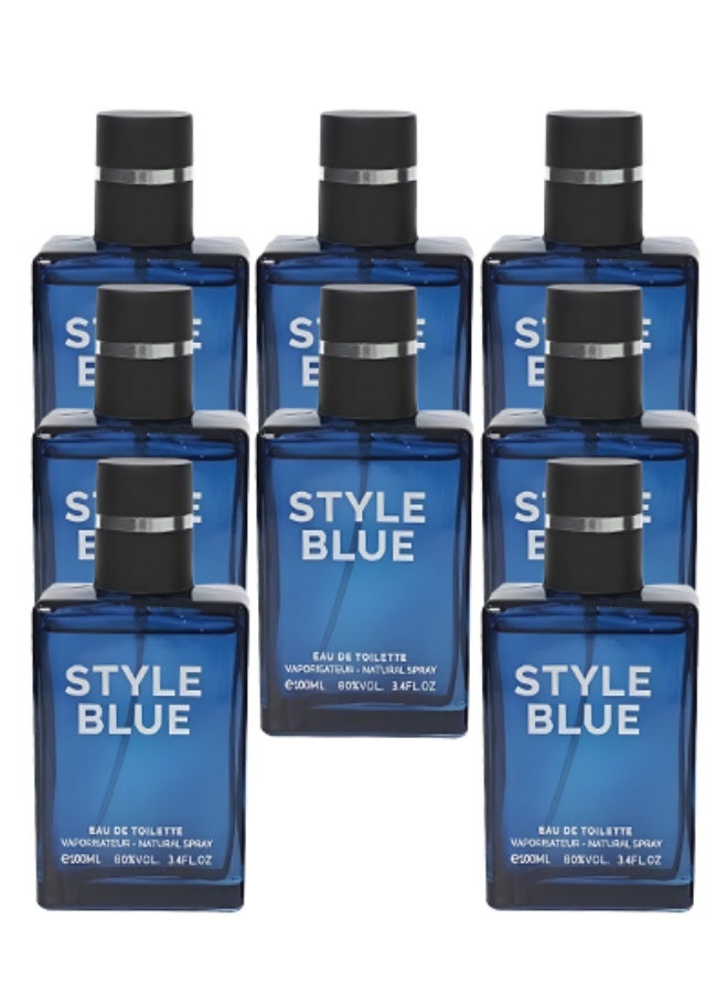 Style 8 Pieces Style Blue Perfume For Men 100ml EDT - Image 1