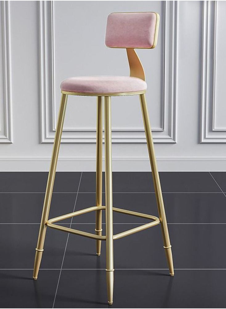 CityRiya-Long - Bar Stools Round Counter Height Bar Chairs with Footrest High Chair Stools with Sturdy Steel Frame for Dining Room, Kitchen, Party - Image 1