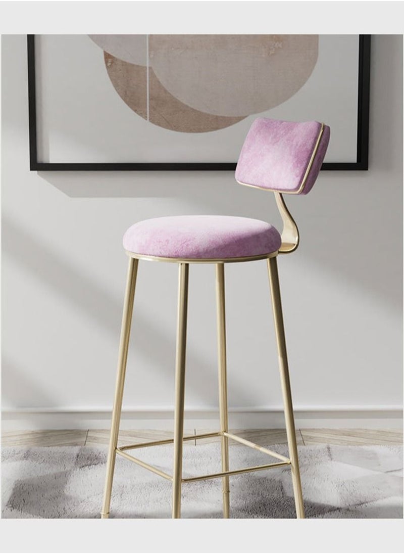 CityRiya-Long - Bar Stools Round Counter Height Bar Chairs with Footrest High Chair Stools with Sturdy Steel Frame for Dining Room, Kitchen, Party - Image 1