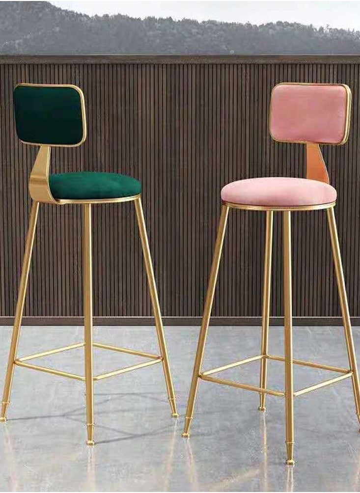 CityRiya-Long - Bar Stools Round Counter Height Bar Chairs with Footrest High Chair Stools with Sturdy Steel Frame for Dining Room, Kitchen, Party - Image 1