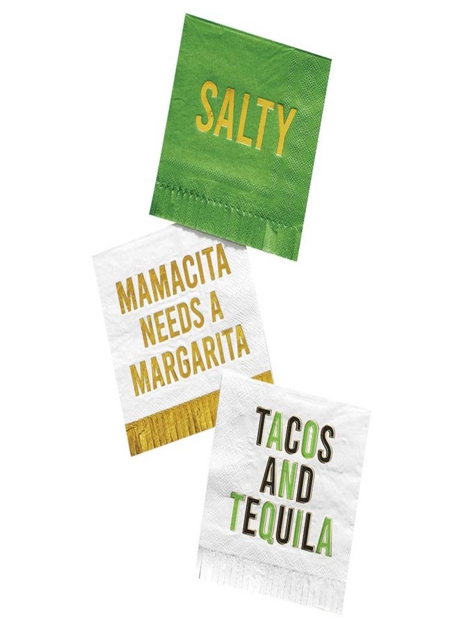 Santa Barbara Design Studio 20-Count Fringed Paper Beverage Napkin Pack Party Cocktail Napkins, 5" x 5", Salty - Image 5