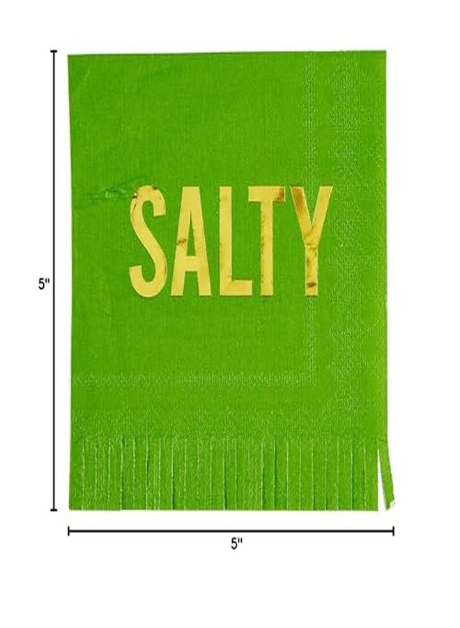 Santa Barbara Design Studio 20-Count Fringed Paper Beverage Napkin Pack Party Cocktail Napkins, 5" x 5", Salty - Image 3