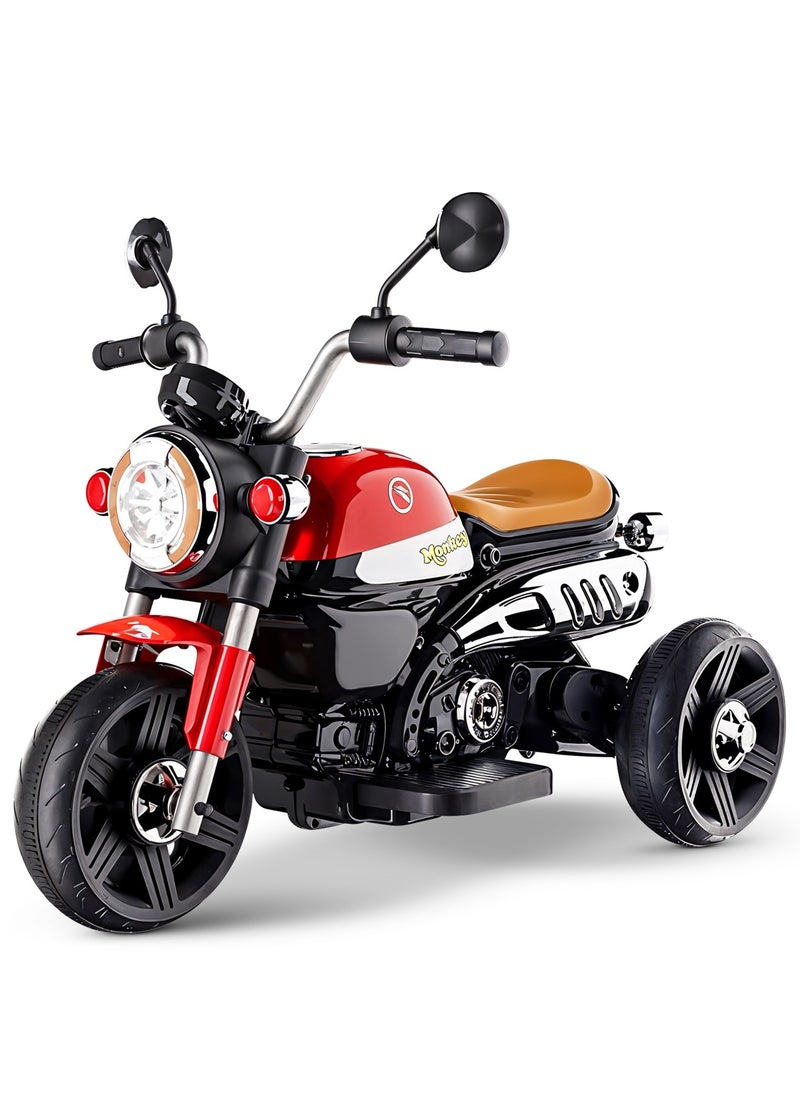 BAYBEE Baybee Electric Bike for Kids | Rechargeable Kids Bike with LED Lights, USB & Music | Big Battery Operated Bikes | Ride on Toy for Kid to Drive 2 Years to 5 Years Boys Girls (Red)  - Image 1