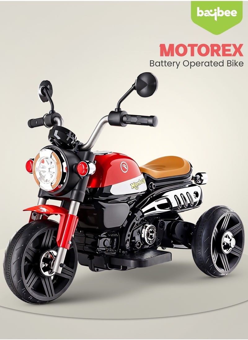 BAYBEE Baybee Electric Bike for Kids | Rechargeable Kids Bike with LED Lights, USB & Music | Big Battery Operated Bikes | Ride on Toy for Kid to Drive 2 Years to 5 Years Boys Girls (Red)  - Image 3