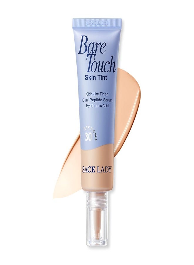 ساس ليدي كريم أساس SACE LADY Bare Touch Skin Tint SPF 30، مرطب ملون يشبه السيروم يدوم حتى 16 ساعة، خفيف الوزن بلمسة نهائية طبيعية غير لامعة، غني بالببتيدات وحمض الهيالورونيك (#03 طبيعي) - Image 1