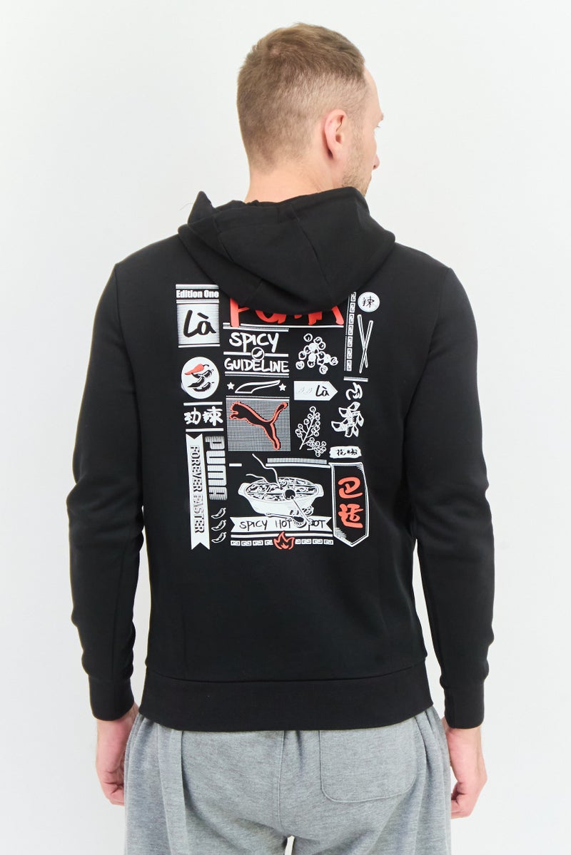 PUMA سويت شيرت بومّا إكس سيلكت للرجال بأكمام طويلة وغطاء رأس، أسود - Image 3