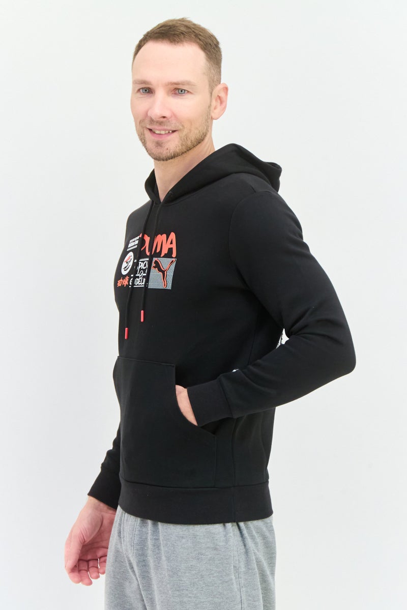 PUMA سويت شيرت بومّا إكس سيلكت للرجال بأكمام طويلة وغطاء رأس، أسود - Image 2