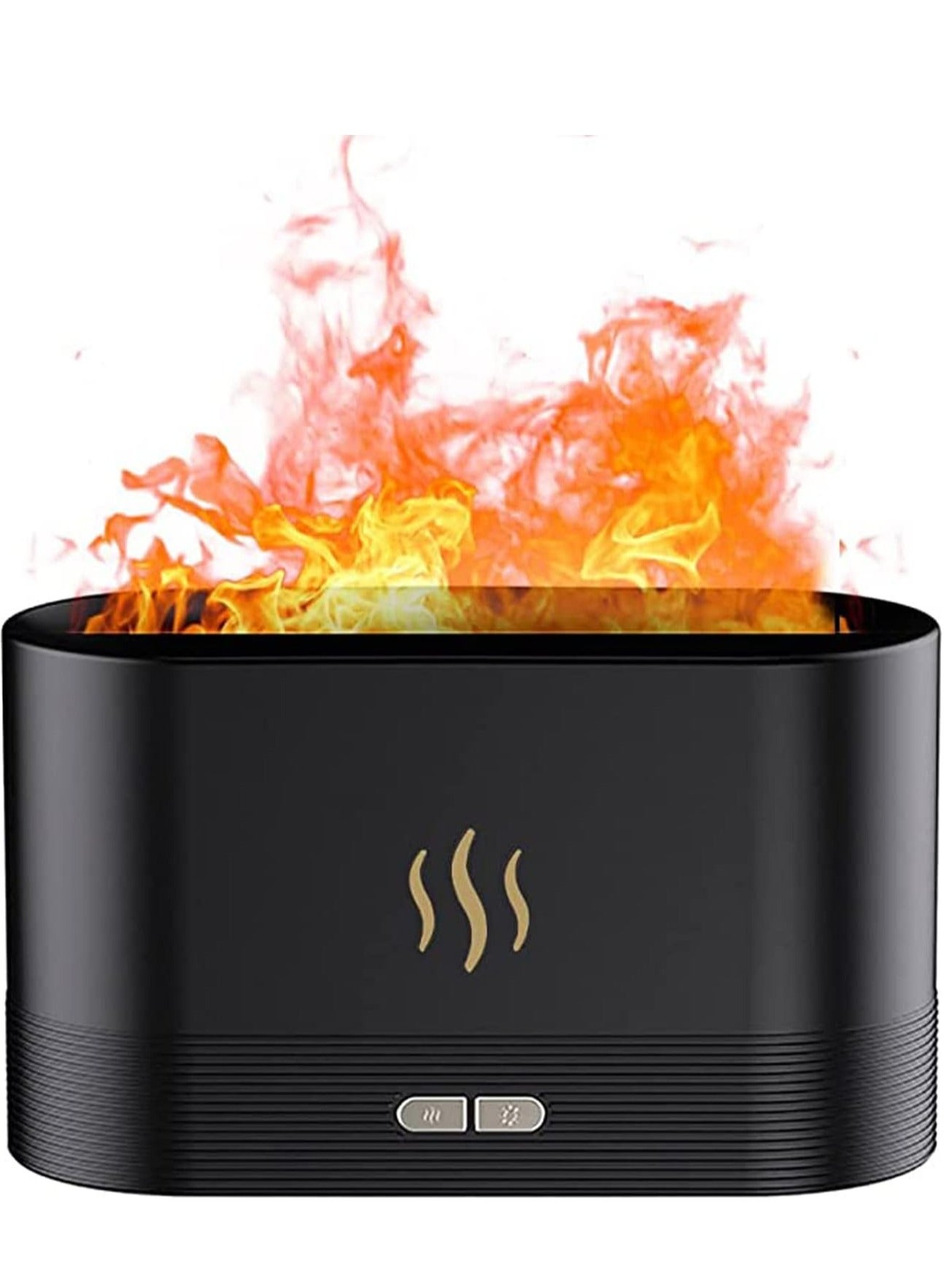 COOLBABY Flame Fireplace Air Aroma Essential Oil Diffuser,USB Personal Desktop Noiseless Cool Mist Humidifier with Auto-Off Protection for Home (BLACK)